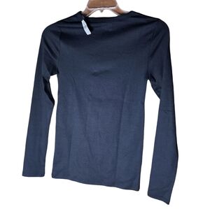 NWT GAP Modern T Black Long Sleeve Supima Cotton Tee Size S